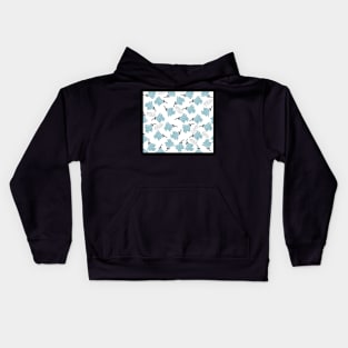 Tranquil Baby Blue Buds Kids Hoodie